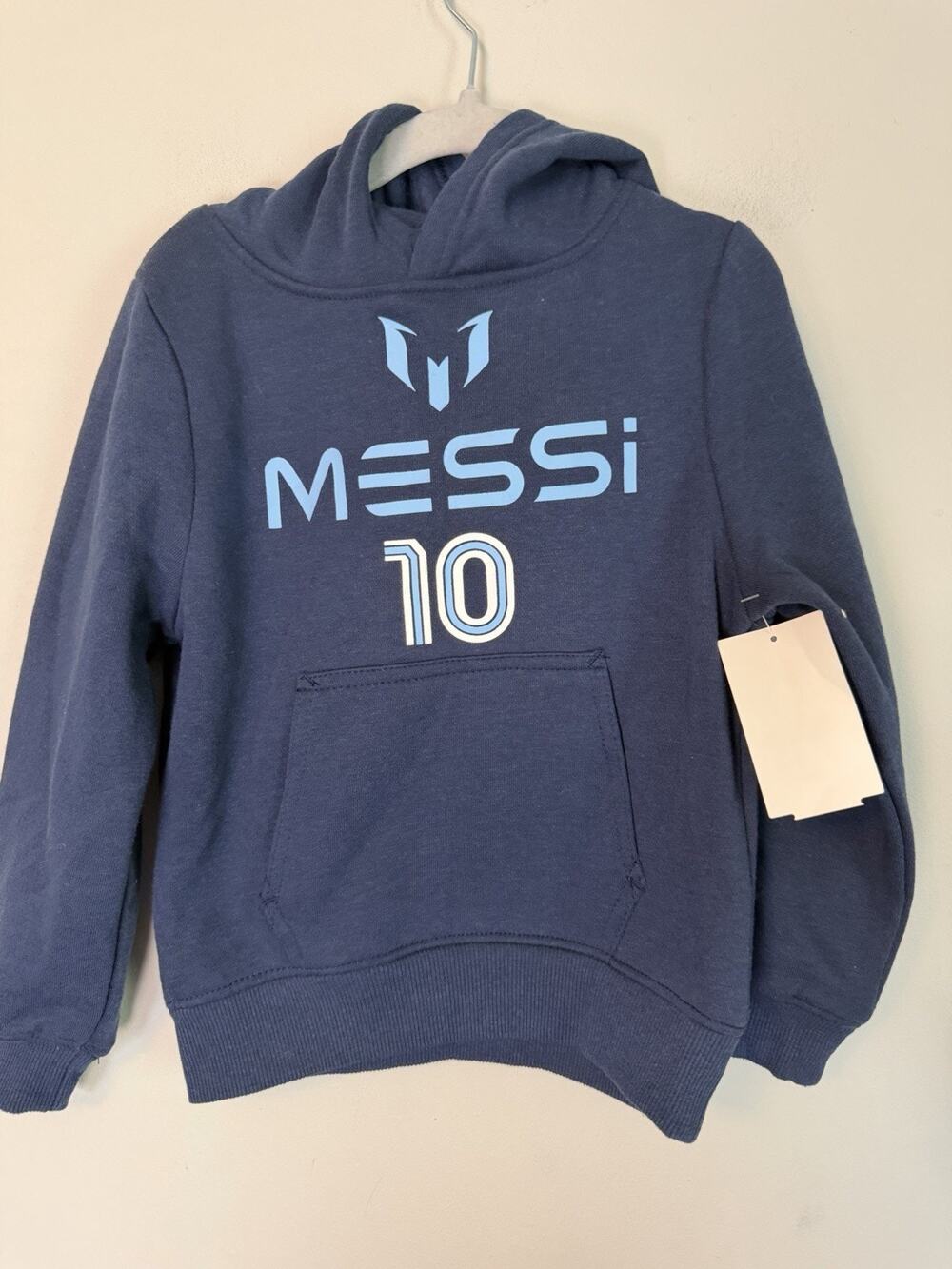 Navy Blue Messi Hoodie Sweatshirt Boys Sz 4 NWT